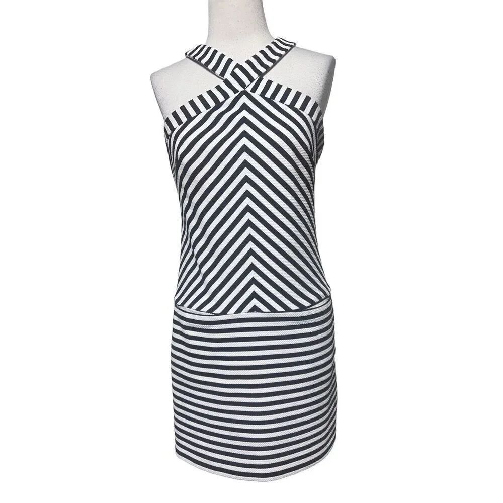 Trina Turk Mod Style Sleeveless Summer Dress Black & White Size 2